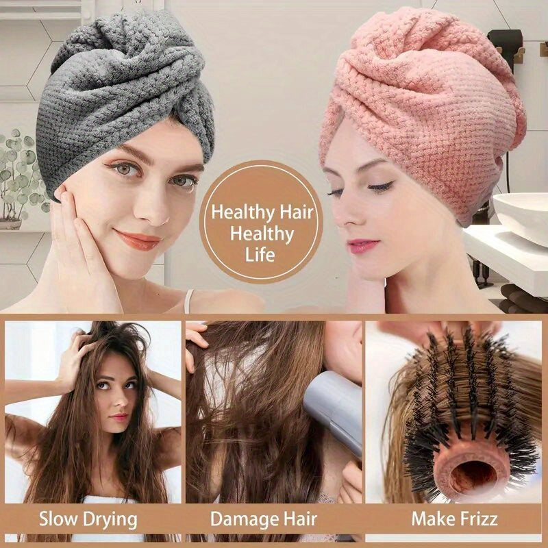 Microfiber Hair Towel Set - Super Absorbent Hair Wrap