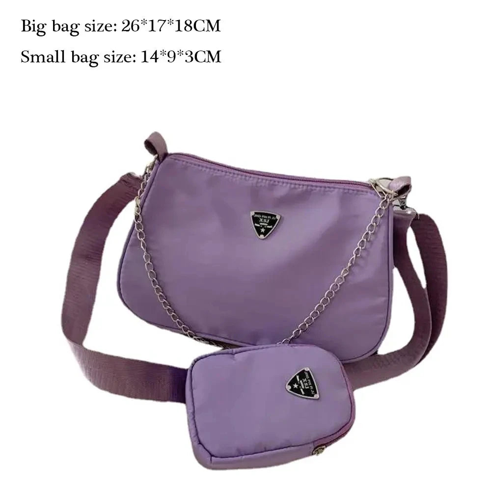 Nylon Crossbody Bag For Women Fashion Portable Casual Underarm Bag Students Cross Body Bag