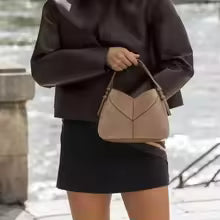 Luxury Designer Corduroy Handbag with Crossbody Strap, Fashionable Bucket Bag for Women, MINI CITY BAG FOR LADIES