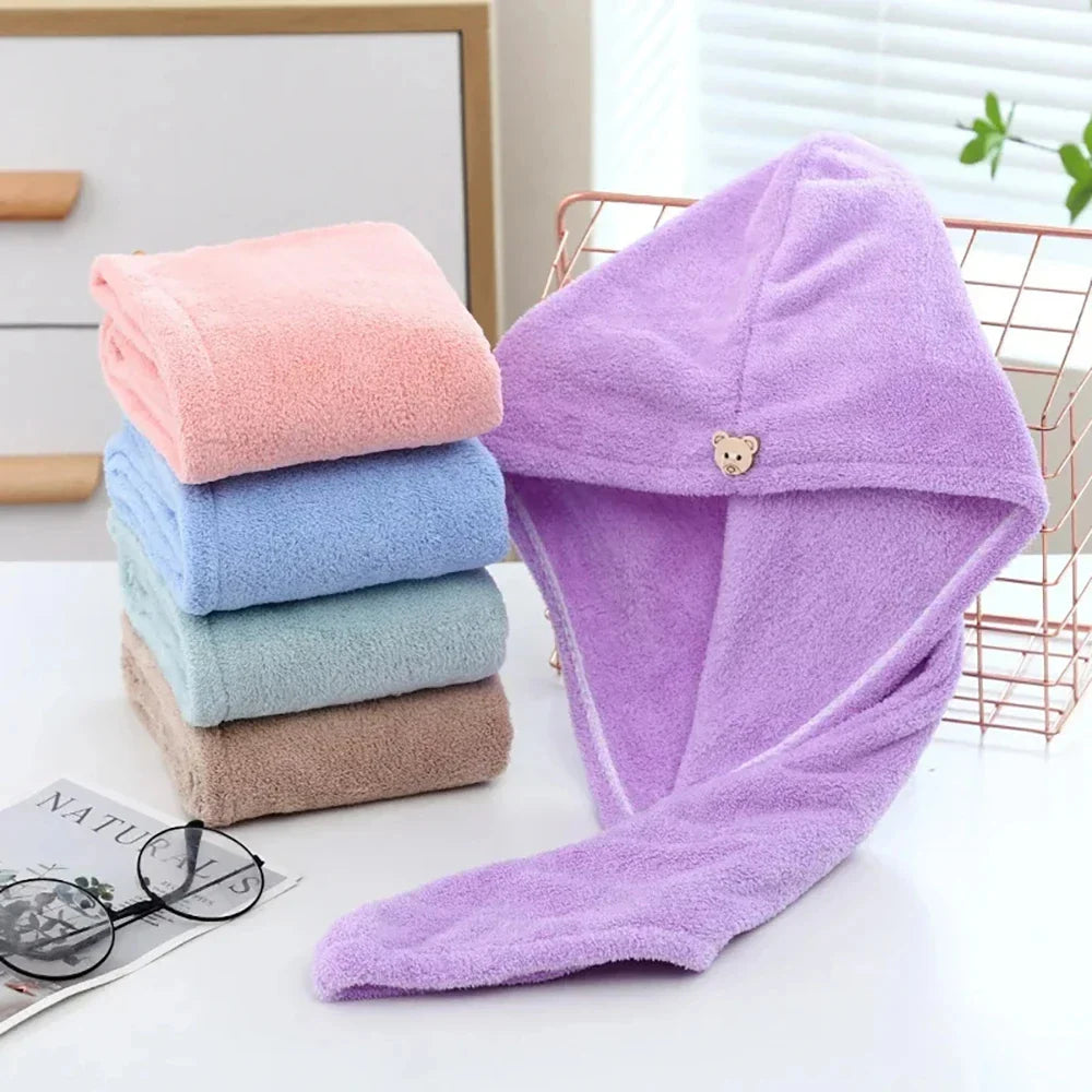 Quick Dry Hair Quick Drying Microfiber Towels Bathroom Bathroom Accessories Nursing Cap With Buckle Sauna Spa Towel Bath