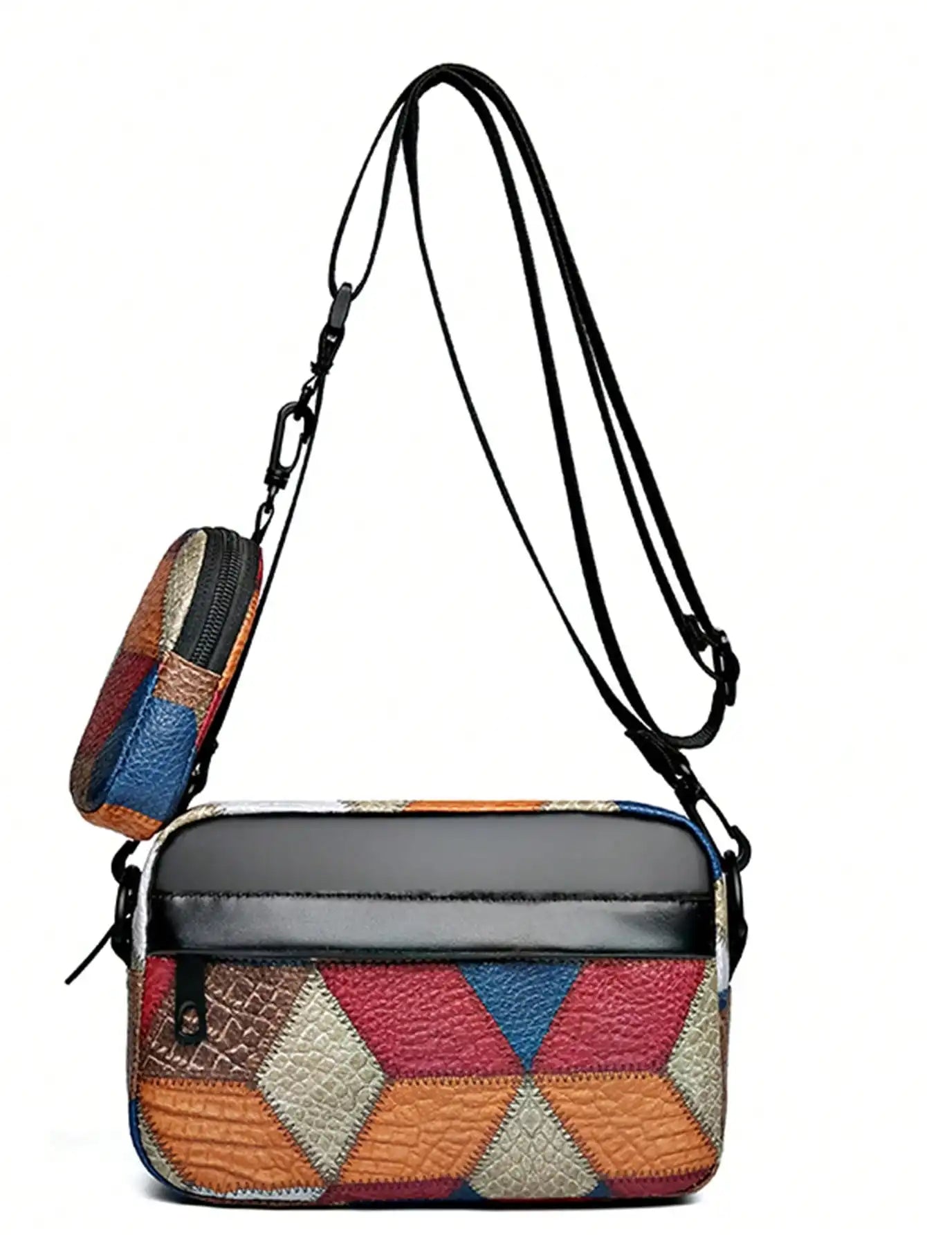 Colorblock Shoulder Bag - Trendy Patchwork Crossbody Purse (Mini Phone Bag for Women)