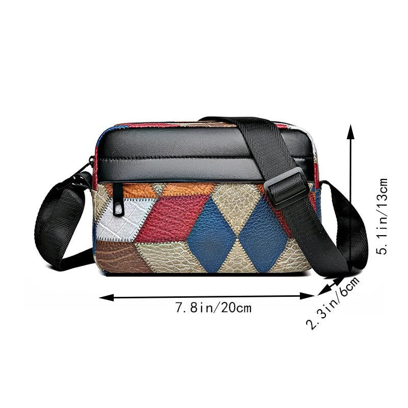 Colorblock Shoulder Bag - Trendy Patchwork Crossbody Purse (Mini Phone Bag for Women)