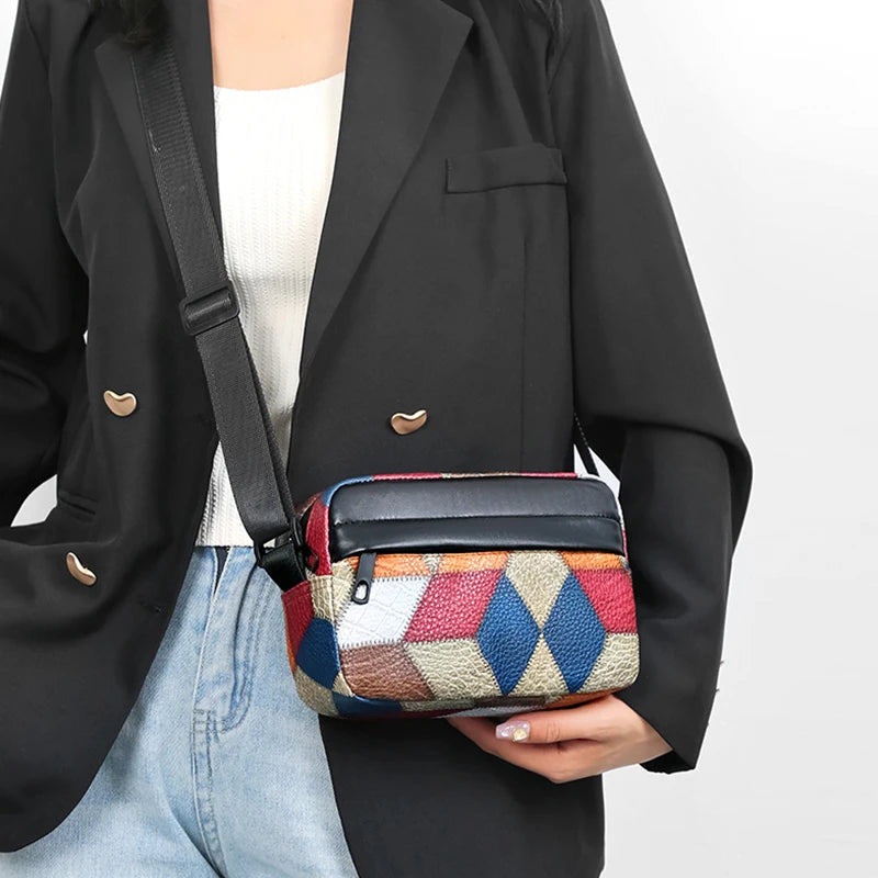 Colorblock Shoulder Bag - Trendy Patchwork Crossbody Purse (Mini Phone Bag for Women)